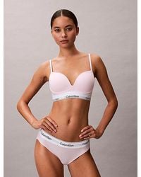 Calvin Klein - Push Up Plunge Bra Icon Cotton Modal - Lyst