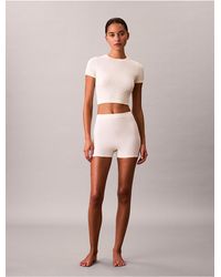 Calvin Klein - Rib Emblem Seamless Shortie - Lyst