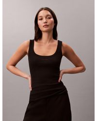 Calvin Klein - Slim Ribbed Cotton Tank Top - Lyst