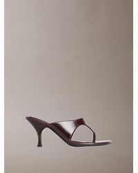 Calvin Klein - Elisa Leather Kitten Heel Sandals - Lyst