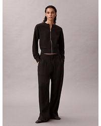 Calvin Klein - Cardigan Mit Reißverschluss Aus Stretch-Krepp - Lyst