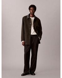 Calvin Klein - Melton Wool Blend Car Coat - Lyst