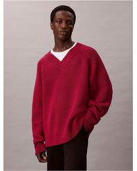 Calvin Klein - Wool Blend V Neck Jumper - Lyst