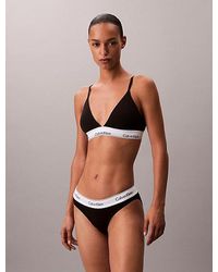 Calvin Klein - Lightly Lined Triangle Bralette Icon Cotton Modal - Lyst