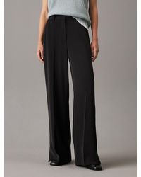 Calvin Klein - Slim Wide Leg Trousers - Lyst