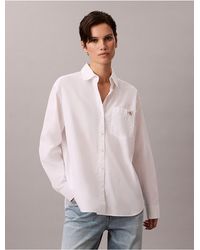 Calvin Klein - Jeans Woven Monologo Poplin Button Down Shirt - Lyst