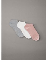 Calvin Klein - 3-Pack Zachte Katoenstretch Enkelsokken - Lyst