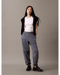 Calvin Klein - Pantalón deportivo de felpa de algodón con monograma - Lyst
