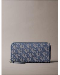 Calvin Klein - Allover Monogram Long Zip Wallet - Lyst
