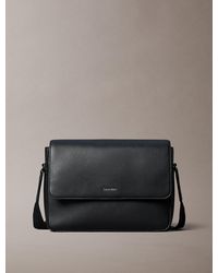 Calvin Klein - Borsa Messenger Per Laptop Martellata Con Logo - Lyst