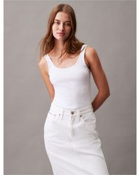 Calvin Klein - Cotton Contour Rib Bodysuit - Lyst