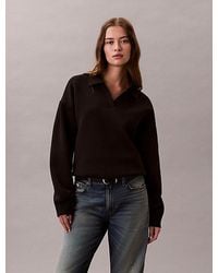 Calvin Klein - Smooth Stretch Relaxed Polo Sweatshirt - Lyst