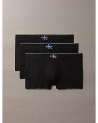 Calvin Klein - 3 Pack Trunks Graphic Monogram Cotton Stretch - Lyst