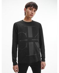 Calvin Klein Langarmshirt aus Bio-Baumwolle - Schwarz