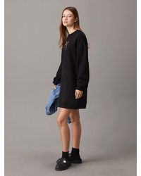 Calvin Klein - Relaxed Monogram Sweatshirt Dress - Lyst