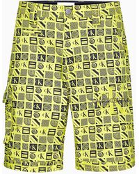 Calvin Klein Shorts cargo de sarga el�stica - Amarillo