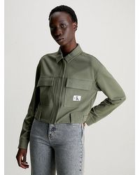 Calvin Klein - Hemdjacke mit Reißverschluss aus Milano-Jersey - Lyst