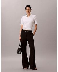 Calvin Klein - Smal Geribbeld Modal Poloshirt - Lyst