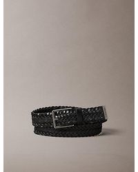 Calvin Klein - Braided Full-Grain Leather Belt - Lyst