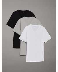 Calvin Klein - Cotton Stretch Blend 3-Pack V-Neck Sleep T-Shirt - Lyst