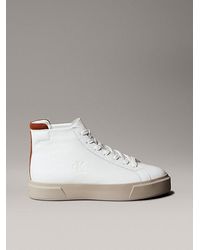 Calvin Klein - Leather Signature High-Top Trainers - Lyst