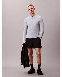 Calvin Klein - T-Shirt Da Palestra A Manica Lunga Con Zip Corta Ad Alte Prestazioni - Lyst