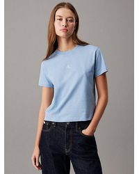 Calvin Klein - Cropped Monogramm-T-Shirt - Lyst