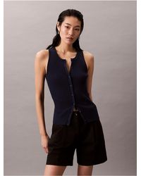 Calvin Klein - Calvin Klein Smooth Cotton Rib Sweater Tank - Lyst