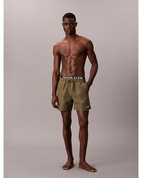 Calvin Klein - Double Waistband Swim Shorts Intense Power - Lyst