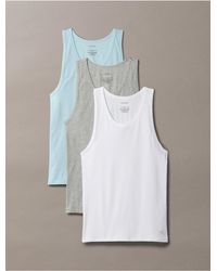 Calvin Klein - Cotton Stretch Blend 3-Pack Tank Top - Lyst