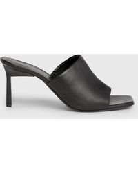 Calvin Klein - Leather Stiletto Mule Sandals - Lyst