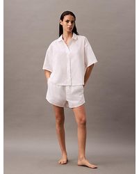 Calvin Klein - Pyjama-Shorts Aus Baumwoll-Popeline - Lyst