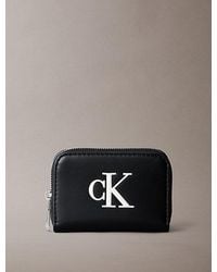 Calvin Klein - Embossed Monogram Zip Wallet - Lyst