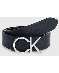 Calvin Klein - Cinturón reversible de piel con logo - Lyst