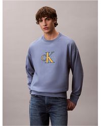 Calvin Klein - Calvin Klein Premium Terry Monologo Relaxed Sweatshirt - Lyst