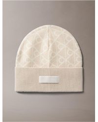 Calvin Klein - Allover Emblem Logo Wool Beanie - Lyst