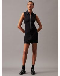 Calvin Klein - Milano Jersey Zip-through Dress - Lyst