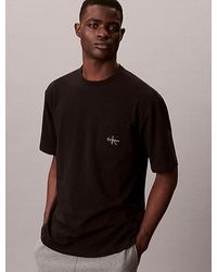 Calvin Klein - Pyjama T-Shirt Icon Cotton Stretch Monologo - Lyst