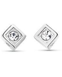 Calvin Klein - Jeans Crystal Sculpted Cube Stud Earrings - Lyst