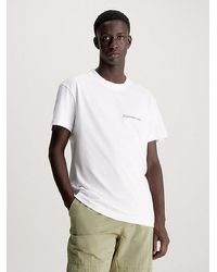 Calvin Klein - Katoenen T-shirt Met Logo Op De Borst - Lyst