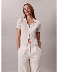 Calvin Klein - Allover Monogram Logo Jacquard Polo Top - Lyst