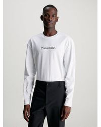 Calvin Klein - T-shirt Met Lange Mouwen En Logo - Lyst