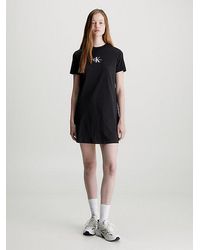 Calvin Klein - Monogramm-Boyfriend-T-Shirt-Kleid - Lyst
