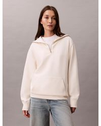 Calvin Klein - Oversized Zip Collar Sweatshirt - Lyst