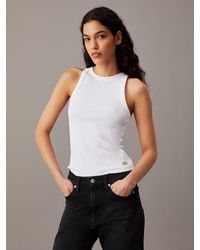 Calvin Klein - Ribbed Cotton Tank Top - Lyst