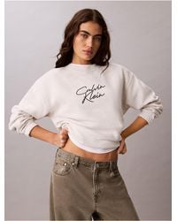 Calvin Klein - Calvin Klein Sequin Script Logo Sweatshirt - Lyst