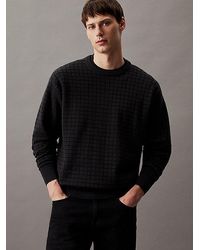 Calvin Klein - Strukturierter Pullover mit Karomuster - Lyst