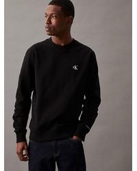 Calvin Klein - Cotton Blend Fleece Sweatshirt - Lyst