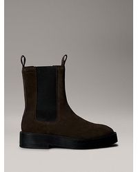 Calvin Klein - Jeans Suede Stacked Heel Chelsea Boots - Lyst