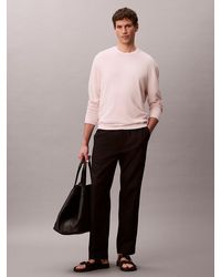 Calvin Klein - Linen Blend Crewneck Jumper - Lyst
